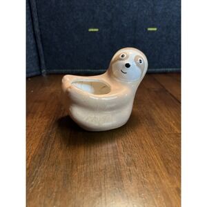 Sloth Ceramic Animal‎ Planter For Succulents House Plant 2" Size Spring